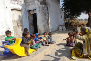 Pre education learning at Balwari centers